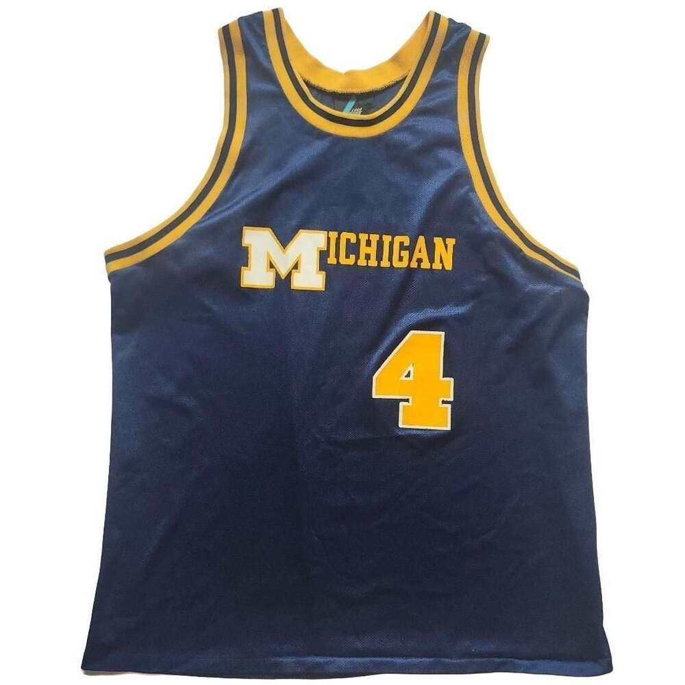 Vintage 90s Logo Athletic Chris Webber #4 Michigan Wolverines Basketball Jersey